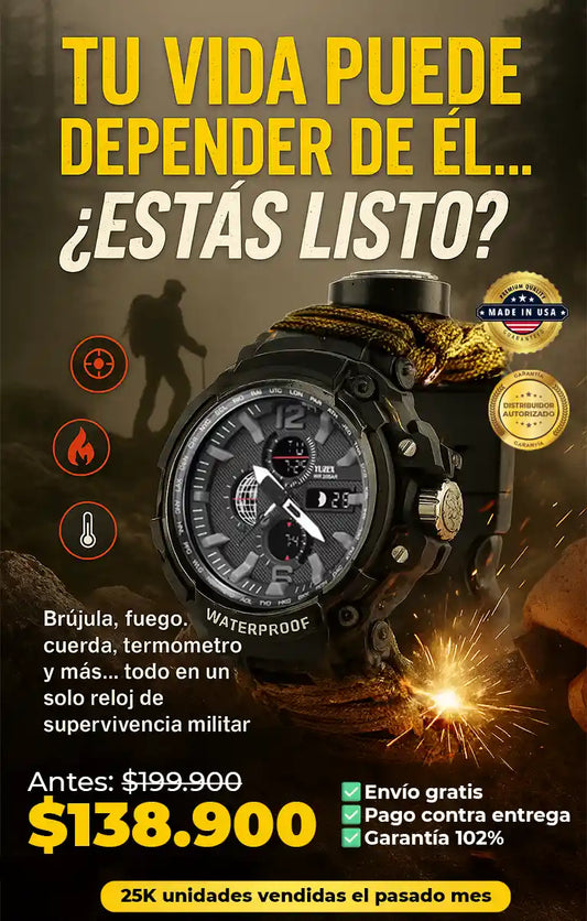 Reloj de supervivencia táctico | 7 en 1