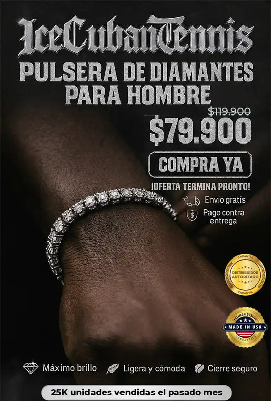 IceCubanTennis | Pulsera de Diamantes para hombre