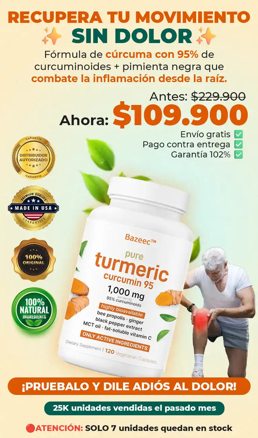 Cápsulas de curcumina y cúrcuma Bazeec